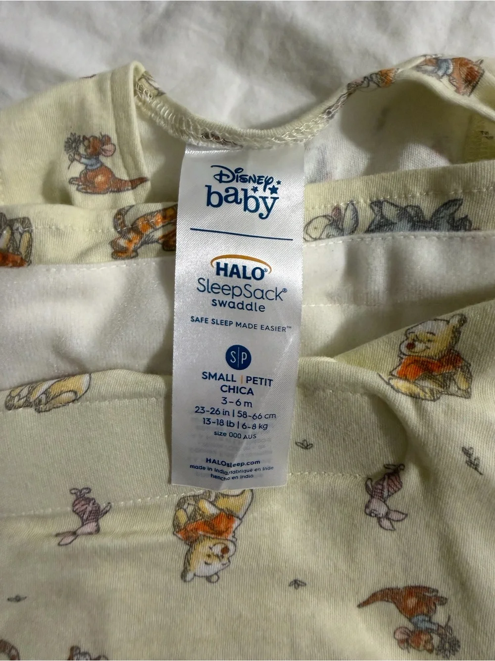 LIKE NEW Halo Sleep Sack – Winnie the Pooh Cream Print